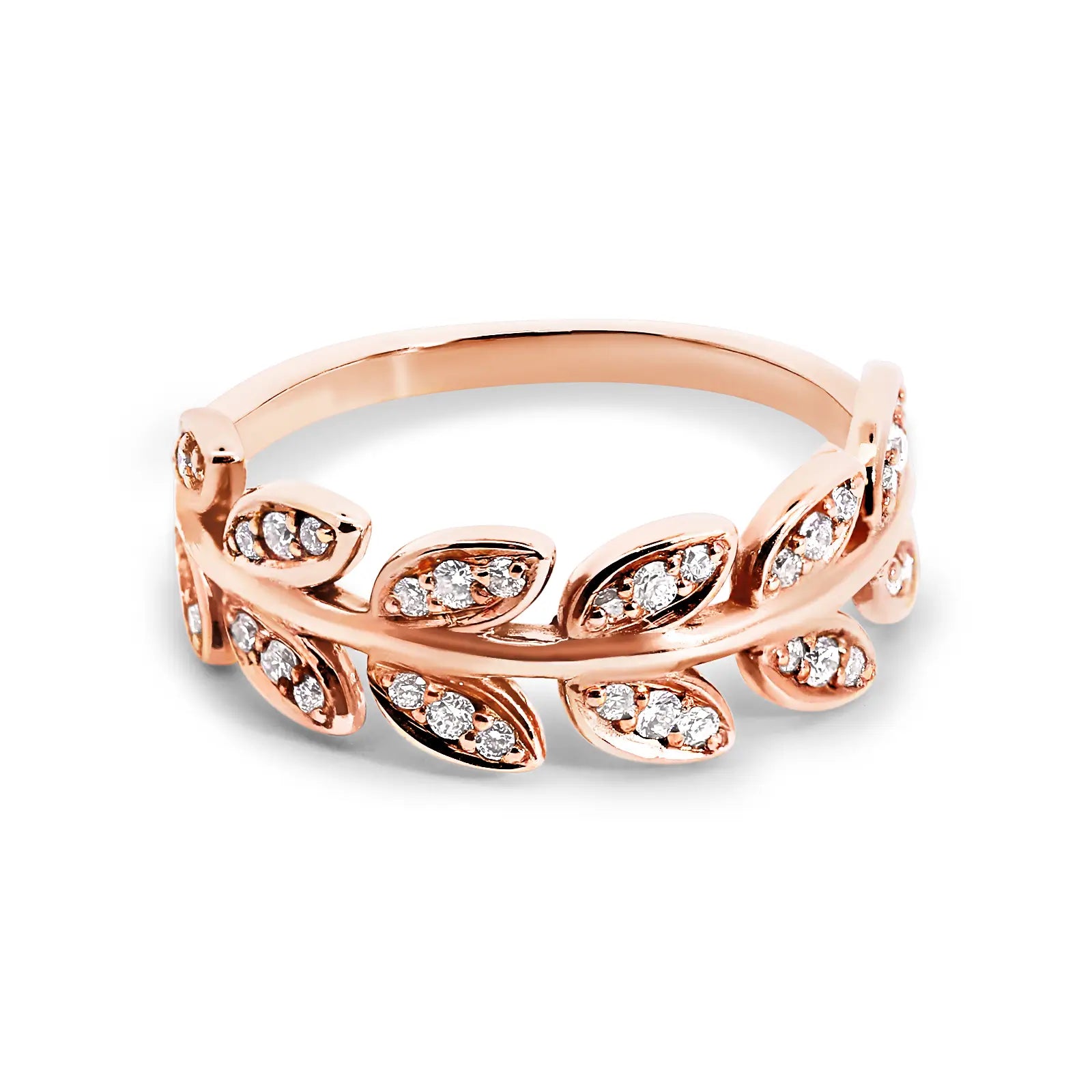 10ct Rose Gold Lab Grown Diamond Leaf Design Ring