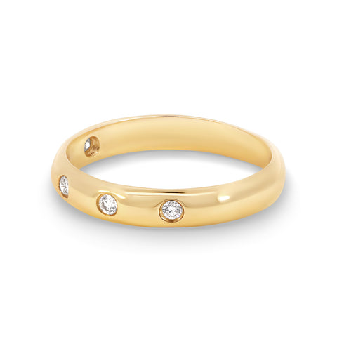 9ct Yellow Gold Gypsy Set Diamond Wedding Ring - alternate view
