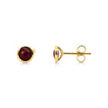 9ct Yellow Gold Bezel Set Ruby Stud Earring