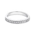 9ct White Gold Diamond Shared Claw Set Wedding Ring