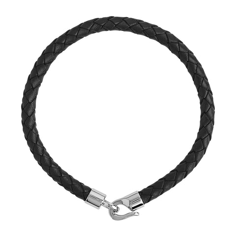 Najo The Mariner Men’s Plaited Leather and Steel Bracelet - alternate view