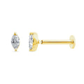 9ct Yellow Gold Single Marquise Lab Grown Diamond Single Stud