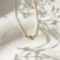 White Freshwater Pearl Necklace With 9ct Yellow Gold Clasp