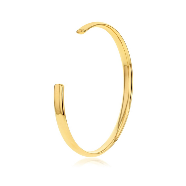 9ct Yellow Gold Silver Filled Cuff Bangle