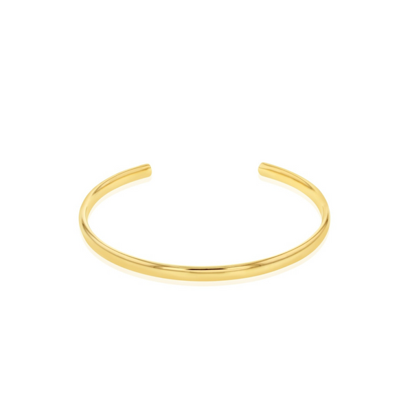 9ct Yellow Gold Silver Filled Cuff Bangle