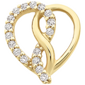 9ct Yellow Gold Infinity Heart Pendant Set with Cubic Zirconia