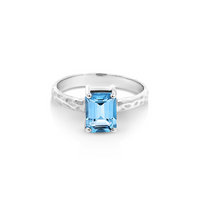 Sterling Silver Blue Topaz Dress ring