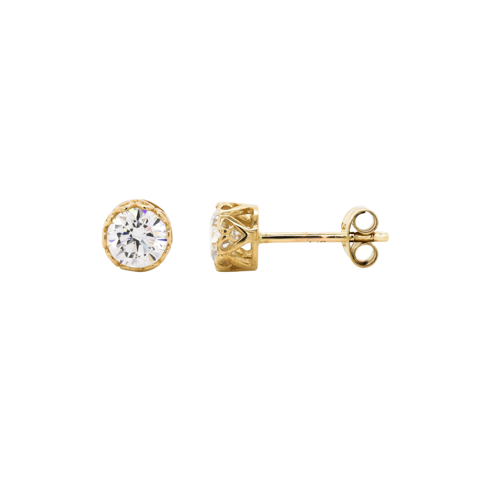 9ct Yellow Gold Cubic Zirconia Stud Earrings