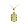 9ct Yellow Gold Oval Lemon Quartz Pendant