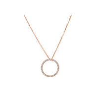 18ct Rose Gold Australian Pink Diamond Open Circle Pendant