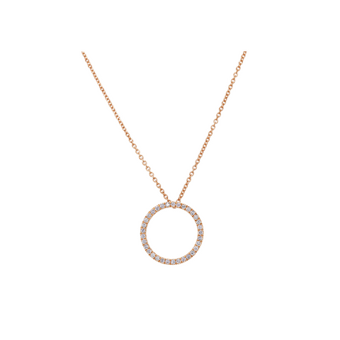 18ct Rose Gold Australian Pink Diamond Open Circle Pendant