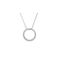 18ct White Gold Diamond Circle Pendant