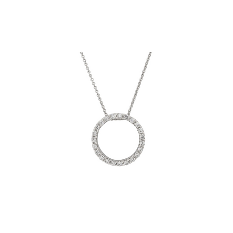 18ct White Gold Diamond Circle Pendant