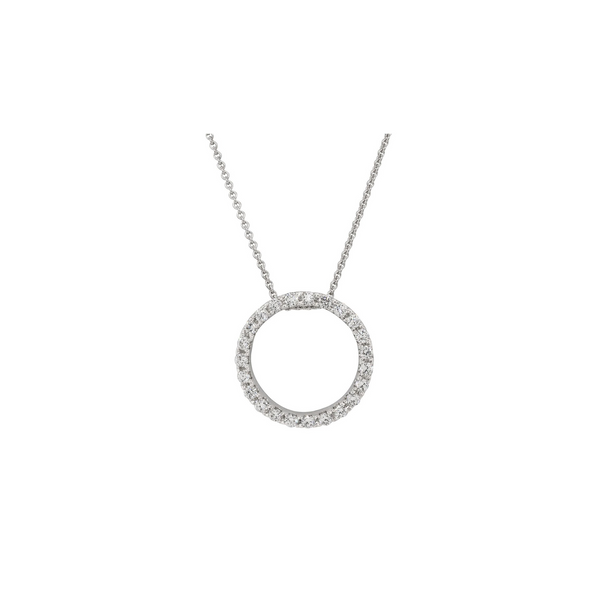 18ct White Gold Diamond Circle Pendant