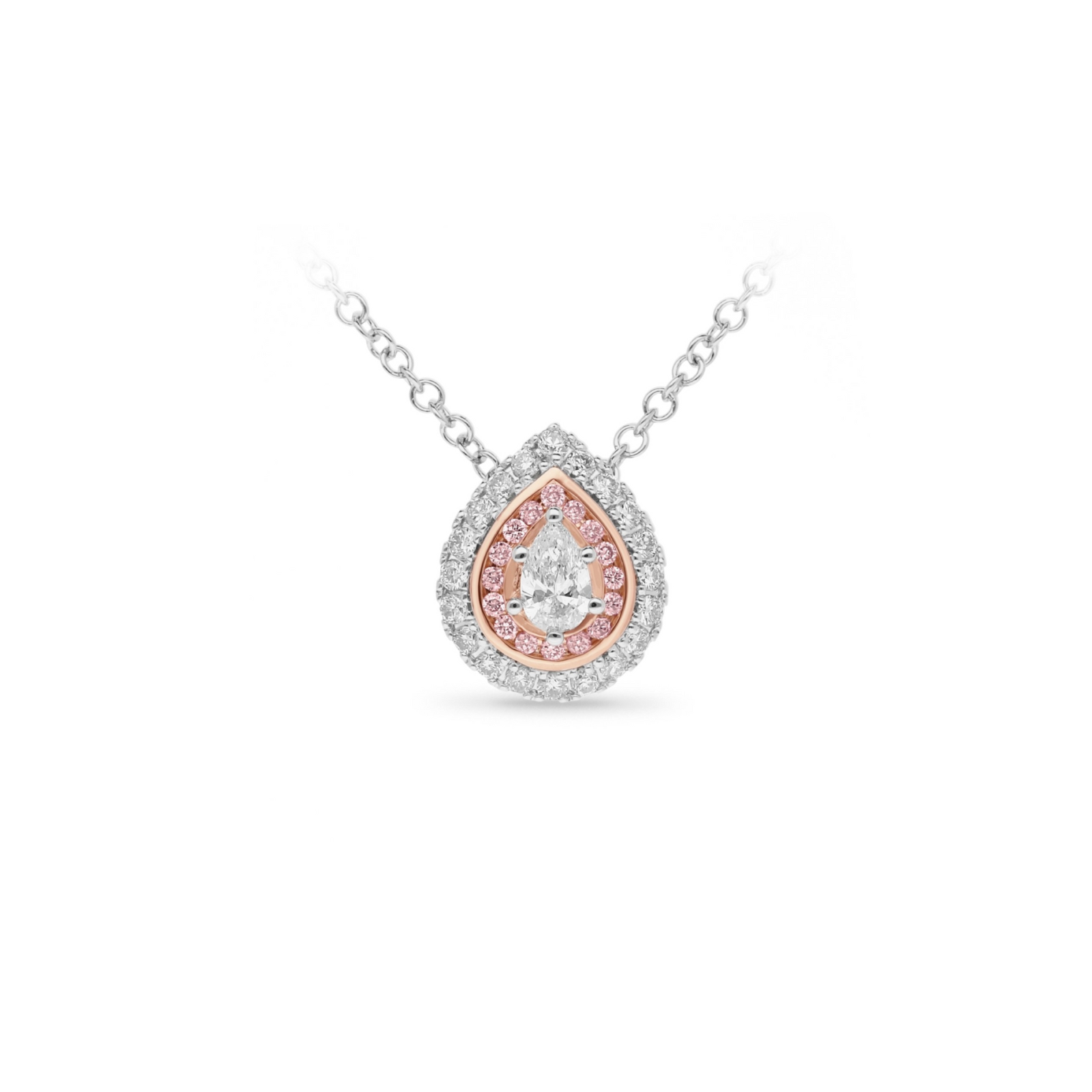 9ct Rose & White Gold Australian Pink Diamond Pendant