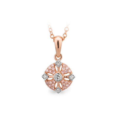 9ct Rose Gold Australian Pink Diamond Antique Pendant