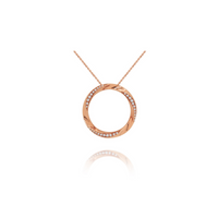 9ct Rose Gold Diamond Circle Necklace