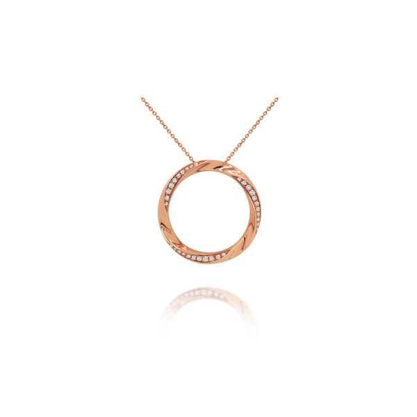 9ct Rose Gold Diamond Circle Necklace