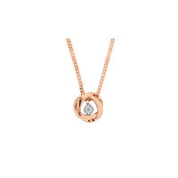 9ct Rose Gold Open Crossover Diamond Pendant