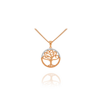 9ct Rose Gold Diamond Set Tree of Life Pendant