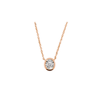 9ct Rose Gold Oval Diamond Pendant