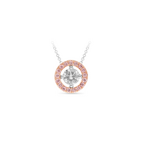 9ct Two Tone Australian Pink Diamond Necklace