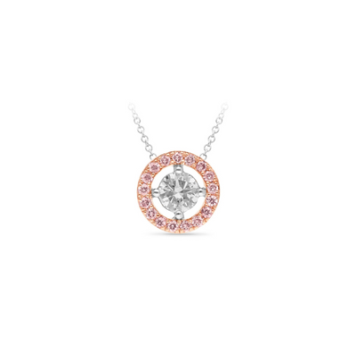 9ct Two Tone Australian Pink Diamond Necklace