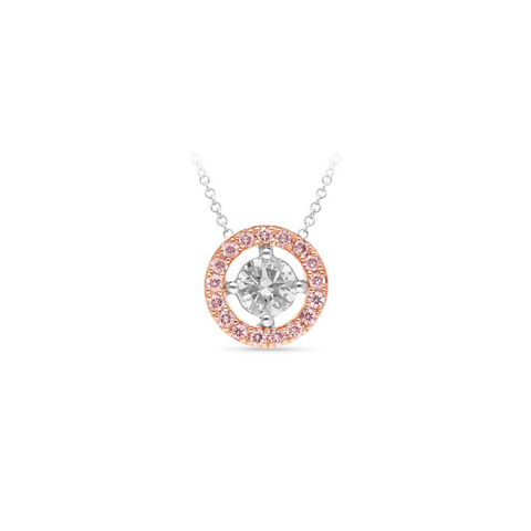 9ct Two Tone Australian Pink Diamond Necklace