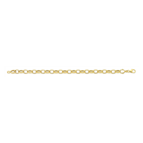 9ct Yellow Gold Silver Filled Oval Link Bracelet - alternate view
