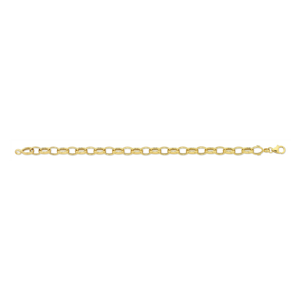 9ct Yellow Gold Silver Filled Oval Link Bracelet - alternate view
