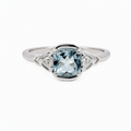 9ct White Gold Aquamarine & Lab Grown Diamond Dress Ring
