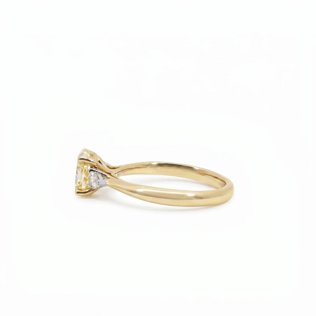 The Alexandra | 1.35ct Oval Natural Mined Yellow Trilogy Engagement Ring