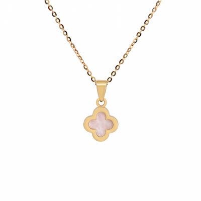 9ct Yellow Gold Mother Of Pearl Clover Pendant