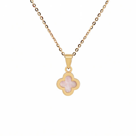 9ct Yellow Gold Mother Of Pearl Clover Pendant
