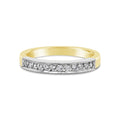 18ct Two Tone Grain Set Diamond Wedding Ring
