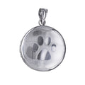 Sterling Silver Round Paw Print Memorial Locket