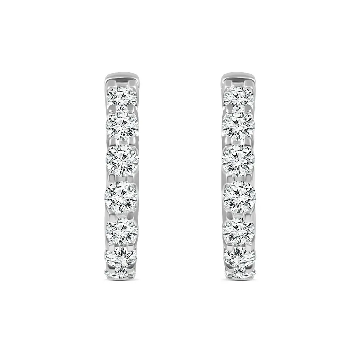 18ct White Gold Lab Grown Diamond Hoop Huggies