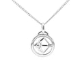 Sterling Silver Sagittarius Round Cut Out Zodiac Pendant