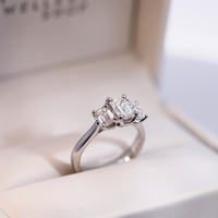 The Elody | 2.07ct Emerald Lab Grown Diamond Trilogy Ring