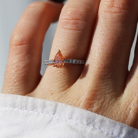 0.77ct Peach Pear Lab Grown Diamond Engagement Ring