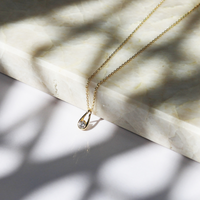 9ct Yellow Gold Teardrop Lab Grown Diamond Necklace