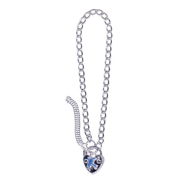 Sterling Silver Childs Bracelet With Blue Bird Padlock - alternate view
