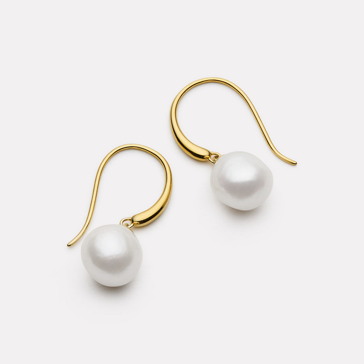 Najo Ocean Glow Yellow Gold Plated Freshwater Pearl Drop Earrings