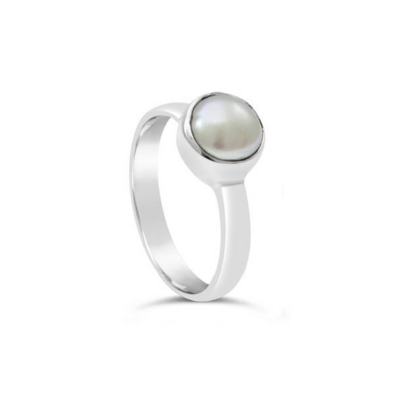 Sterling Silver Pearl Ring - alternate view