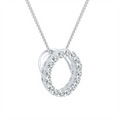 9ct White Gold Diamond Set Open Pendant
