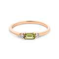 9ct Rose Gold Peridot And Diamond Ring