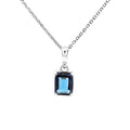 Sterling Silver Rectangular London Blue Topaz Pendant