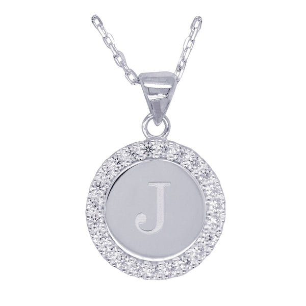 J pendant online necklace silver