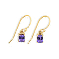 9ct Yellow Gold Tanzanite Emerald Cut  Drop Earrings