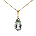 9ct Yellow Gold Pear Shape Green Amethyst Pendant